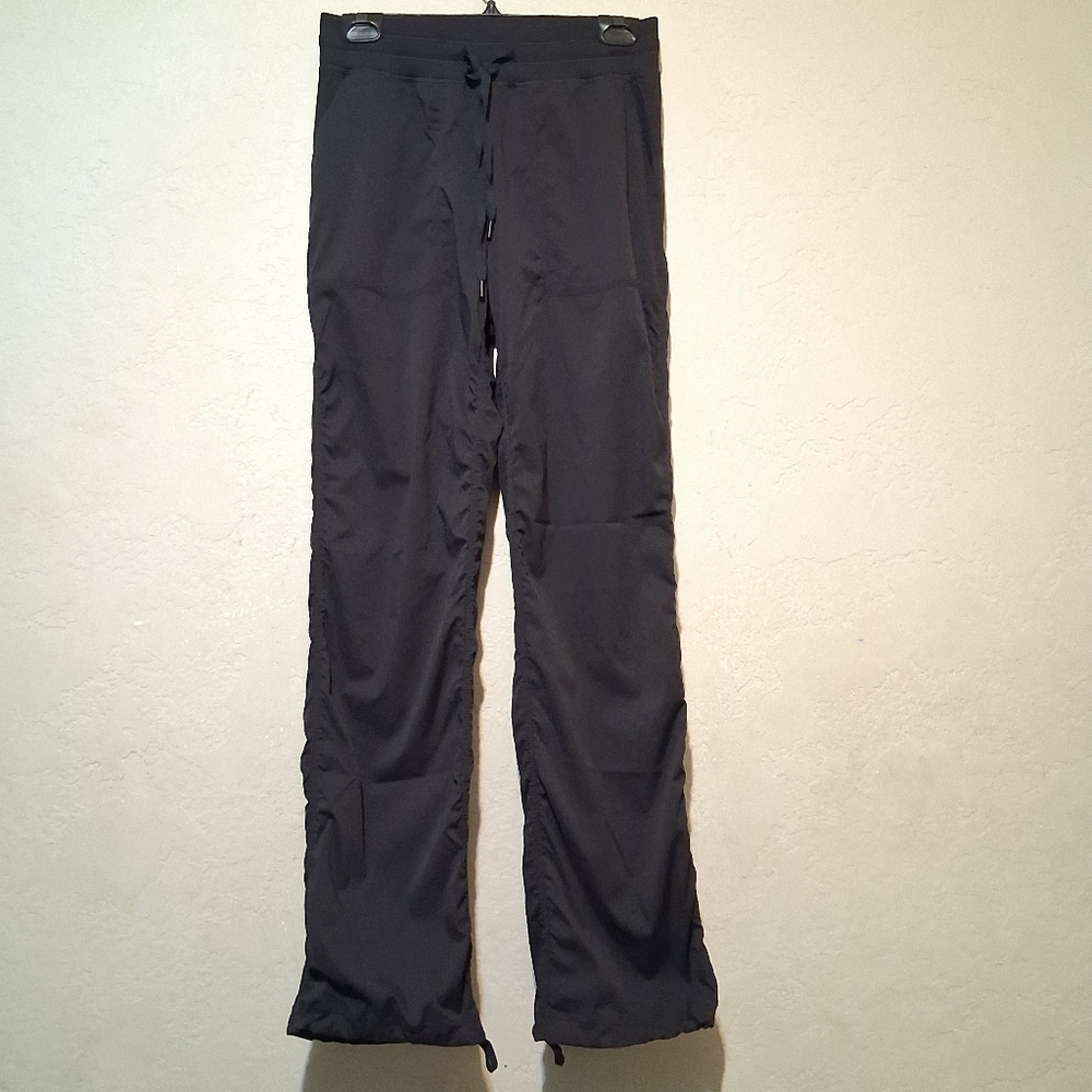CRZ YOGA Dance Studio Women Black Pant Ruched Super Stretchy SzS(4-6) Athleisure